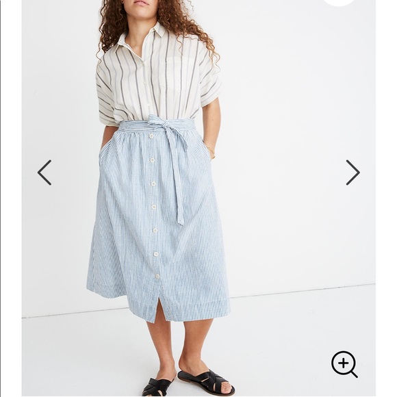 Madewell Dresses & Skirts - NEW • Madewell • Tie Palisade Stripe Midi Skirt 8